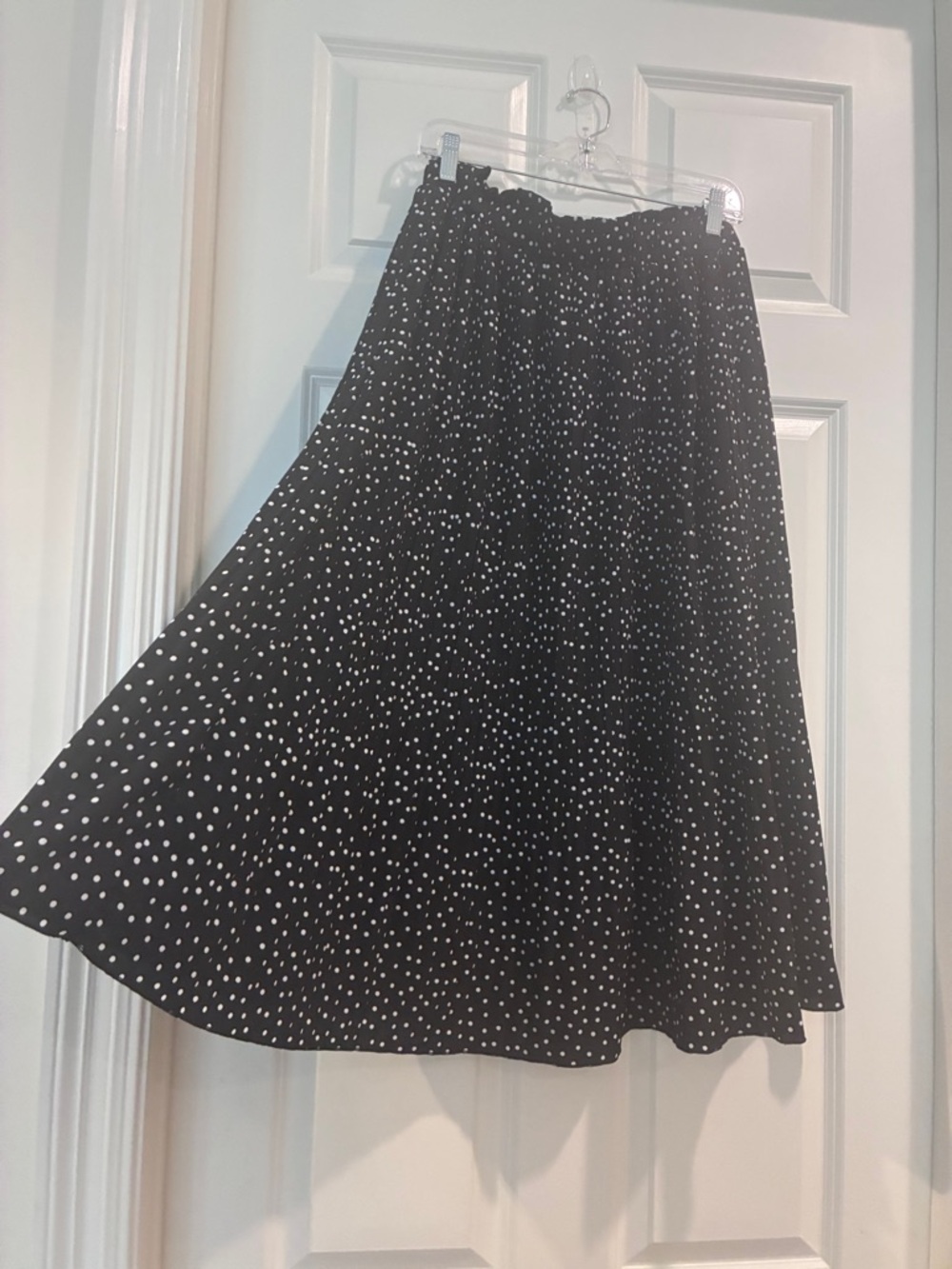 Source‎ Unknown Black & White Polka Dot A-Line Skirt